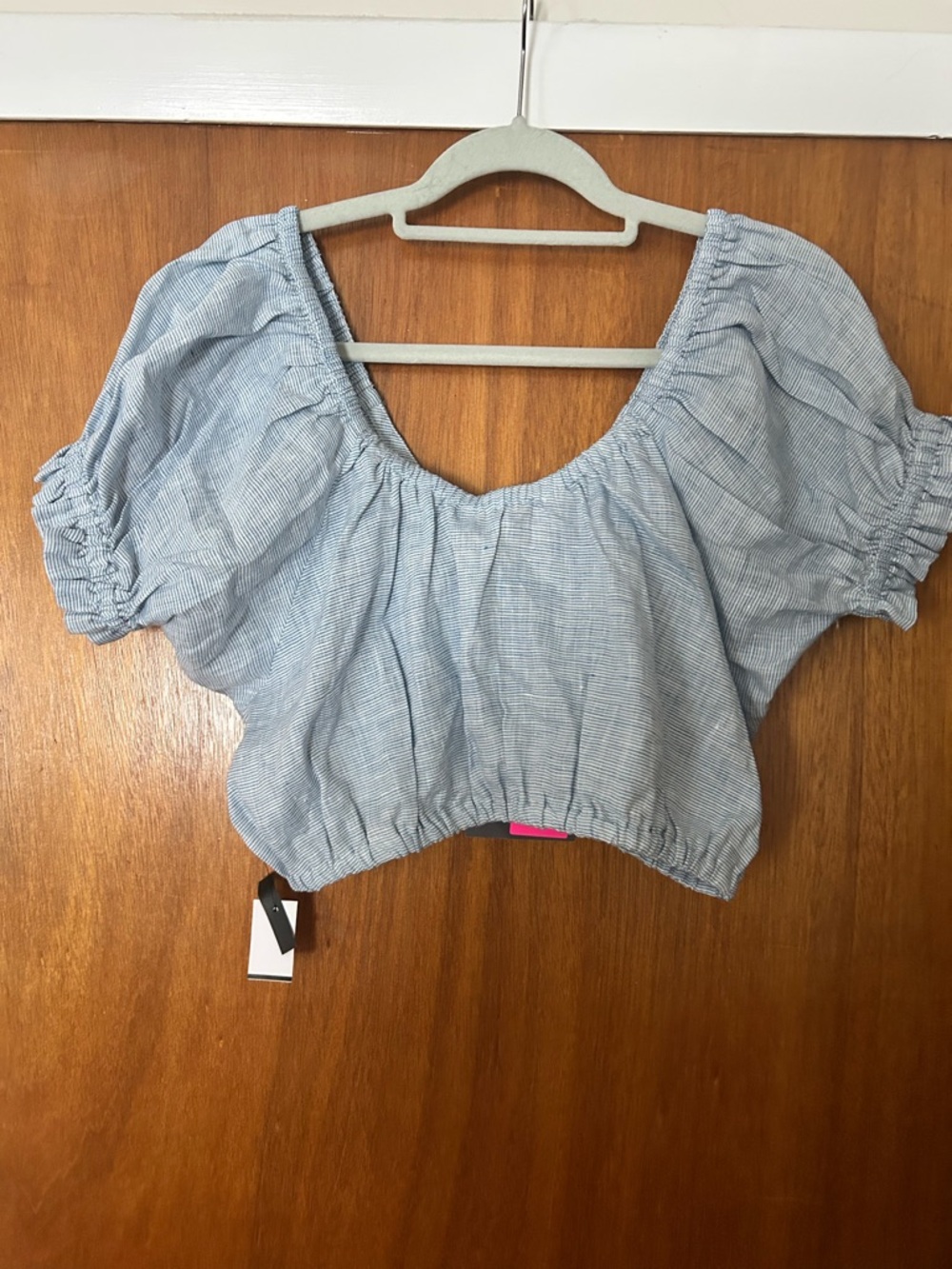 NWT Mara Hoffman 100% Hemp Bubble Hem Cropped Top Size Large
